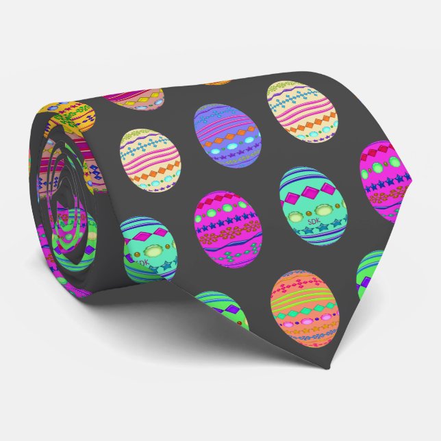 Cravate oeufs de pâques stupéfiés par couleur (Roulé)