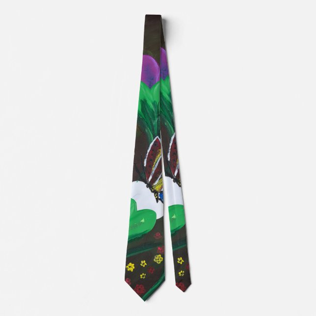 Cravate Œuvre d'art faite main - Papillon Bolssom (Devant)