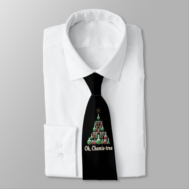 Cravate Oh Arbre de Chimie Drôle de Science Chimie Noël (Attaché)