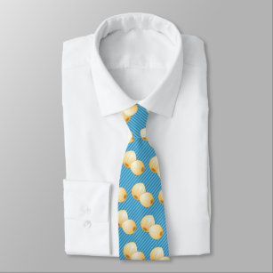 Cravate Oignons cuits - arrière - plan rayé personnalisé
