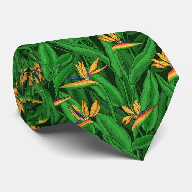 Cravate Oiseau de nuit du jardin du paradis (Roulé)