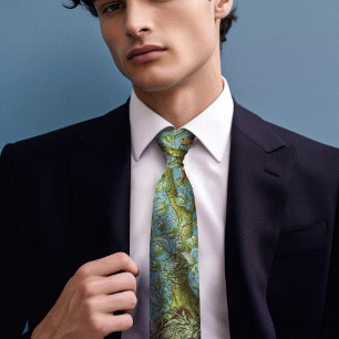 Cravate Oiseaux éperroquets Monogrammes Arts et artisanat