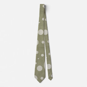 Cravate Olive & White Spots and Dots