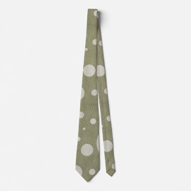 Cravate Olive & White Spots and Dots (Devant)