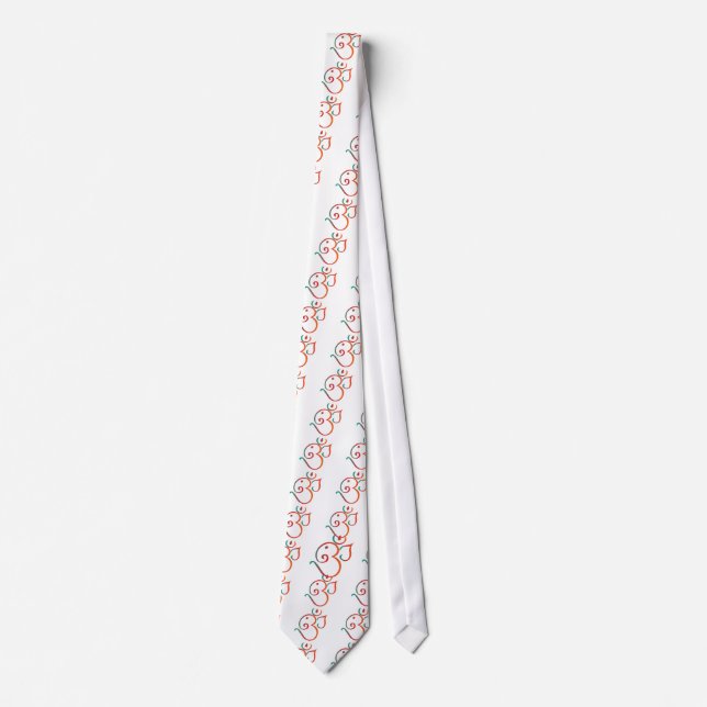 Cravate OM-ganpati-vert-orange (Devant)