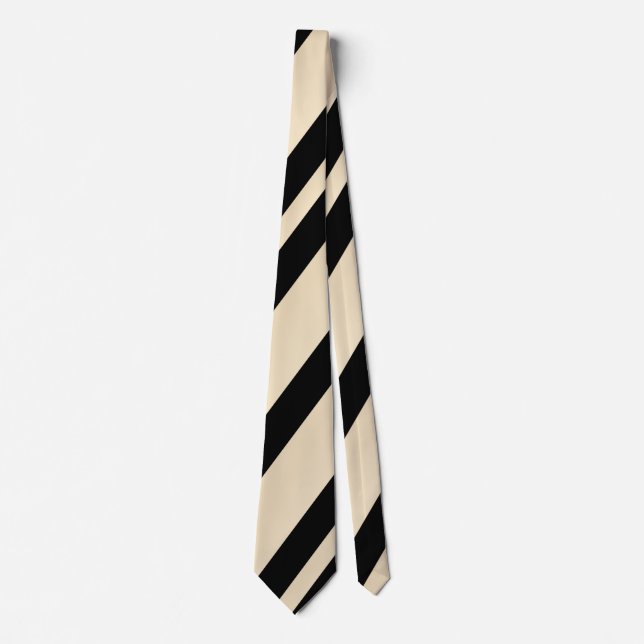 Cravate Ombre Beige Bandes diagonales multiples (Devant)