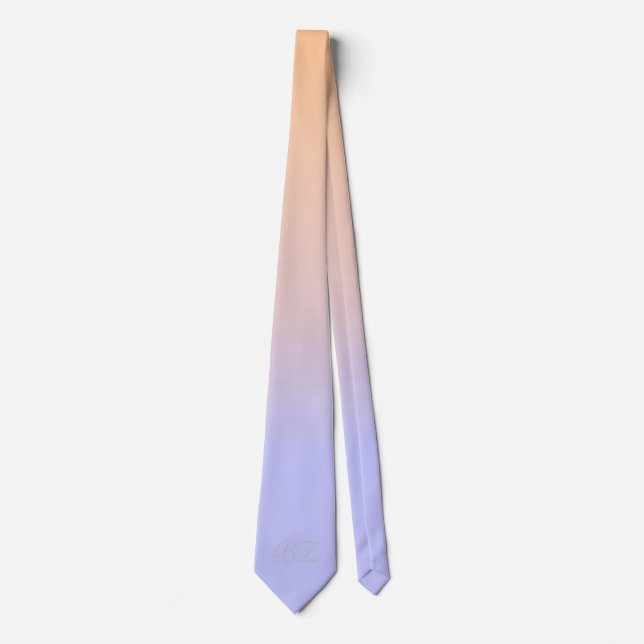 Cravate Ombre violet Peach Monogramme (Devant)