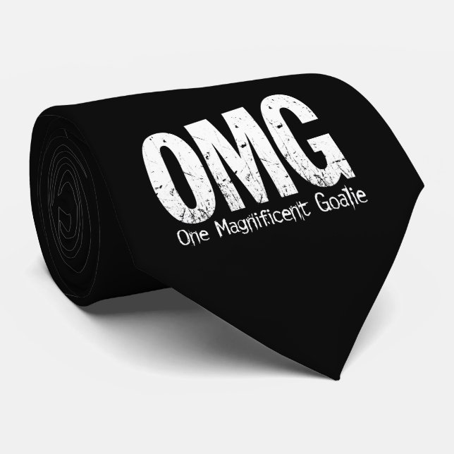 Cravate OMG : Un gardien de but magnifique (hockey) (Roulé)