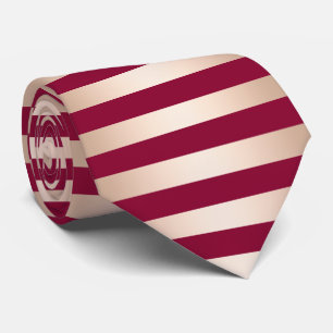 Cravate Or rose Bourgogne de poussin moderne élégant barré