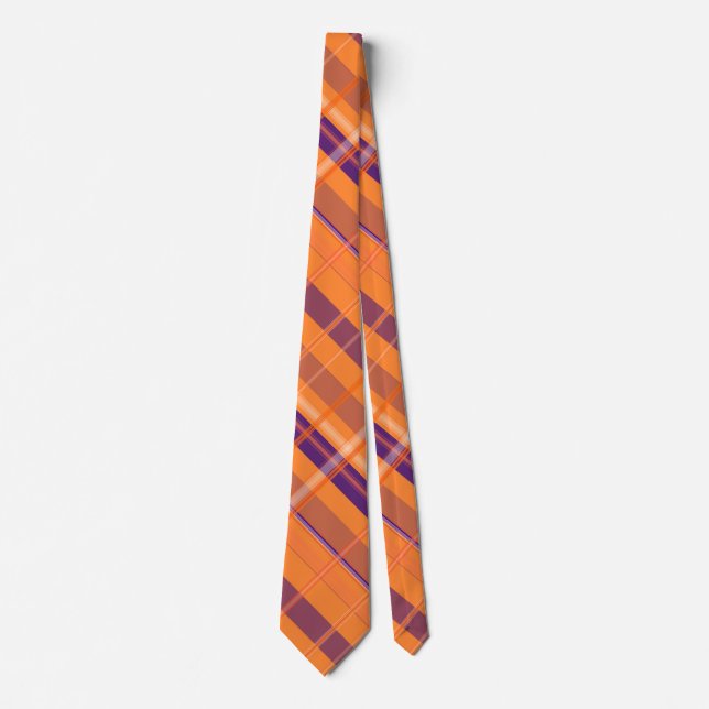 Cravate Orange and Blue Plaid Tie (Devant)