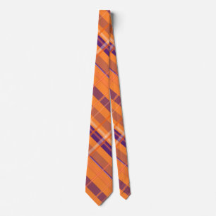 Cravate Orange and Blue Plaid Tie