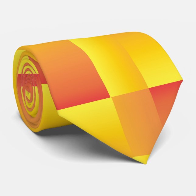 Cravate Orange and Yellow Abstract Necktie (Roulé)