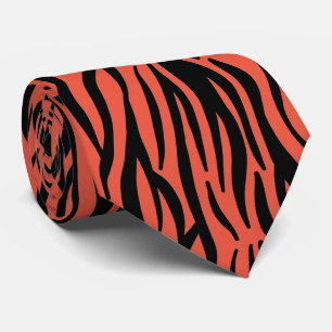 Cravate Orange Black Zebra Stripes Colorful Patterns Fall