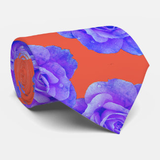Cravate Orange Blue Floral Rose Modern Gift Favor 2026