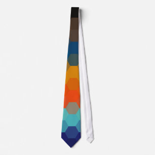 Cravate Orange Blue Zigzag Motif sans mer 2