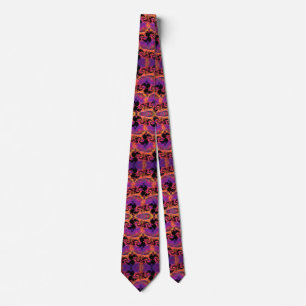 Cravate orange clair et violet