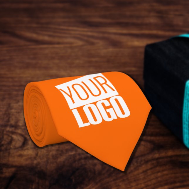 Cravate orange de néon solide - ajouter le logo (Créateur téléchargé)