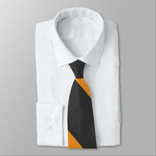 Cravate Orange et Black Broad University Stripe