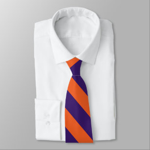 Cravate orange et pourpre de rayure d'université