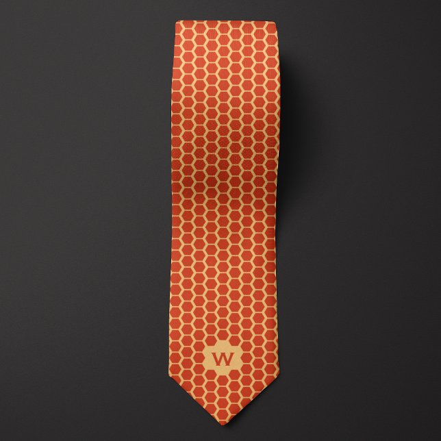 Cravate Orange Honeycomb Décontracté (Créateur téléchargé)