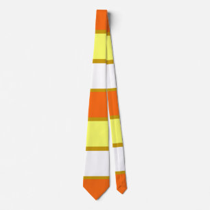 Cravate Orange, jaune et White Stripes