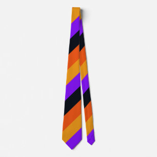 Cravate Orange, Jaune, Violet et Grandes Noires