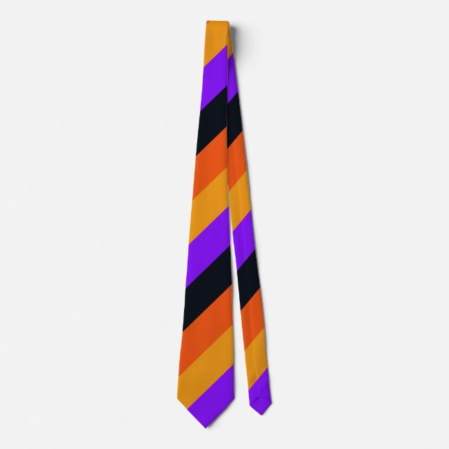 Cravate Orange, Jaune, Violet et Grandes Noires (Devant)