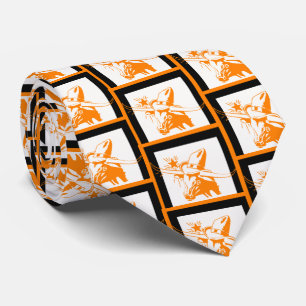 Cravate Orange Longhorn Steer avec Cowboy Casquette Black
