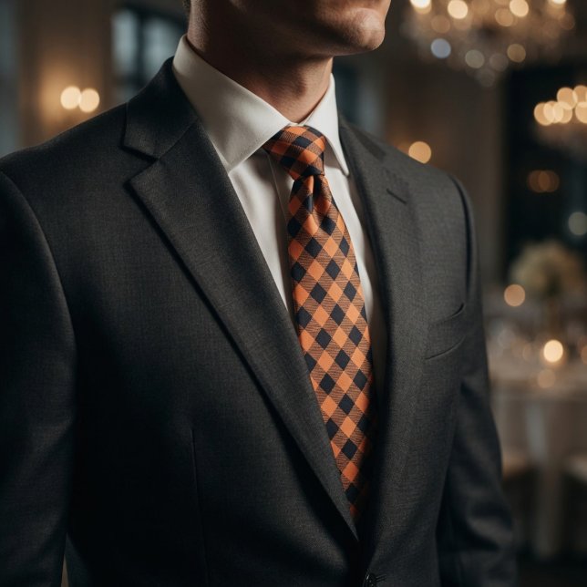 Cravate Orange Noir Symétrique (Créateur téléchargé)