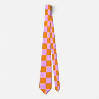 Cravate Orange + Pink Check À damiers Motif de tableau de