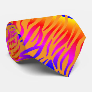 Cravate Orange rose Abstrait Zebra Stripes Cadeau Motif