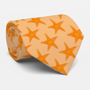 Cravate Orange Starfish Star Fish Beach Seashell Shell Cra