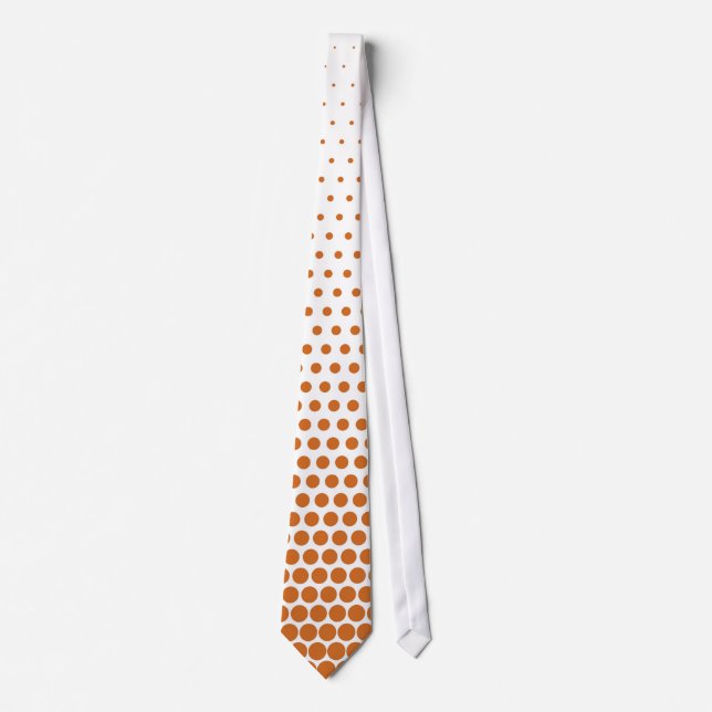 Cravate Orange Techno Dots Modern White (Devant)