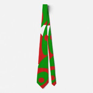 Cravate Orbes rouge, verte et blanche