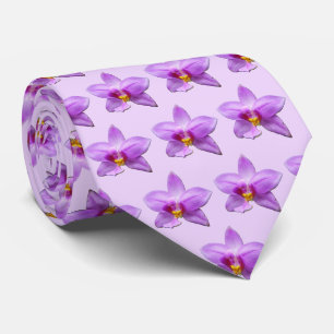Cravate Orchidée sauvage fleur tropicale violette