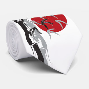 Cravate Oriental Sunrise Zen Bamboo Garden Mariage asiatiq