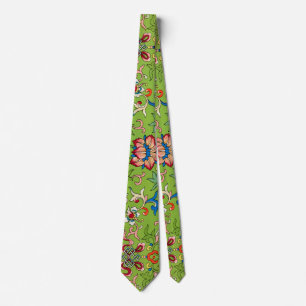 Cravate Ornement chinois vintage Owen Jones floral vert