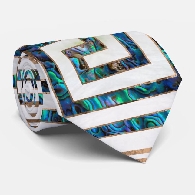 Cravate Ornement principal grec - ormeau et or (Roulé)