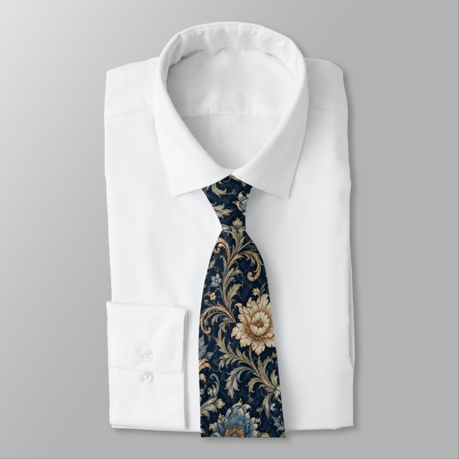 Cravate Ornementation florale de luxe décorative (Attaché)