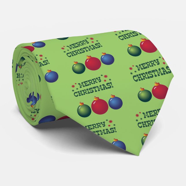 Cravate Ornements de Noël (Roulé)