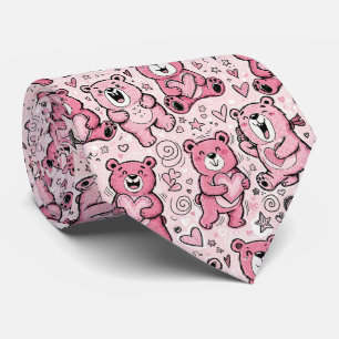 Cravate Ours en peluche avec des cœurs et roses - Saint-Va
