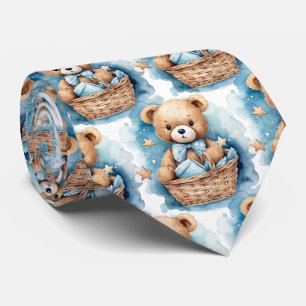 Cravate Ours en peluche bleu