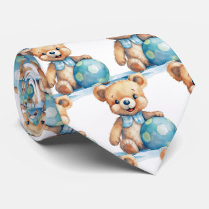 Cravate Ours en peluche bleu