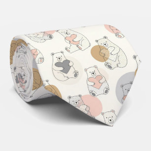 Cravate Ours mignon et cœurs -- Nursery pastel (10)