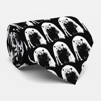 Cravate Ours polaire noir et blanc Pop Art
