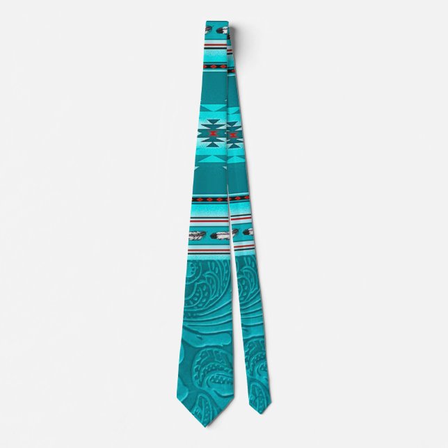 Cravate Outil en cuir Turquoise Tribal Navajo (Devant)