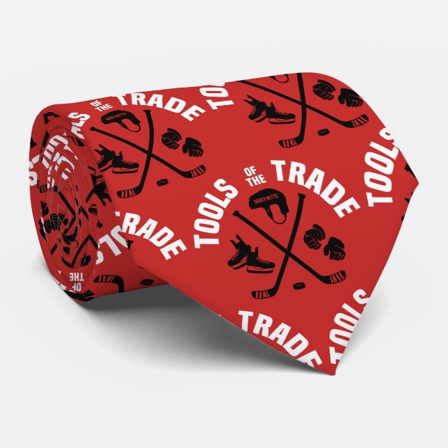 Cravate Outils de hockey du commerce sur le rouge (Roulé)