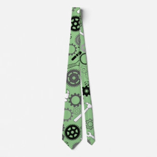 Cravate Outils Motif 01.b L Green BG