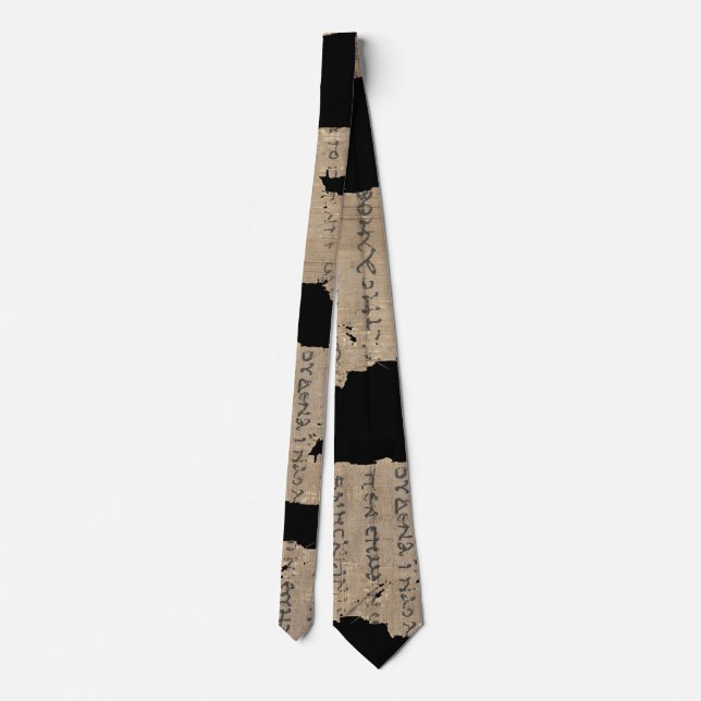 Cravate P52 Papyrus Fragment Tie–Earliest New Testament (Dos)
