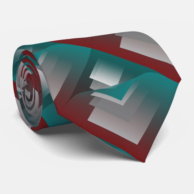 Cravate Pages turquoises en gris bordeaux (Roulé)